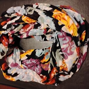 Boho Festival Multicolor Infinity Floral Lightweight Scarf